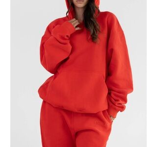 Cozy Red Women's Hoodie & Sweatpants Set